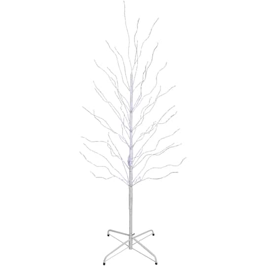 5ft. Pre-Lit White Birch Twig Artificial Christmas Tree, Cool White LED Lights